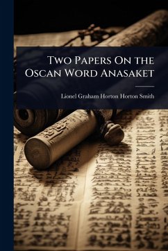 Cover Two Papers On the Oscan Word Anasaket