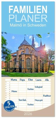 Familienplaner 2026 - Malmö in Schweden mit 5 Spalten (Wandkalender, 21 x 45 cm) CALVENDO