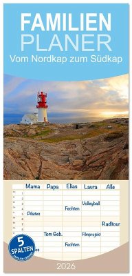 Familienplaner 2026 - Vom Nordkap zum Südkap mit 5 Spalten (Wandkalender, 21 x 45 cm) CALVENDO Familienplaner 2026 - Vom Nordkap zum Südkap mit 5 Spalten (Wandkalender, 21 x 45 cm) CALVENDO