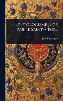 Cover L'ontologisme JugÃ(c) Par Le Saint-siège...
