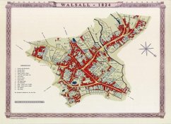 Cover Walsall Town 1824 - Old Map Supplied Rolled in a Clear Two Part Screw Presentation Tube - Print Size 45cm x 32cm
