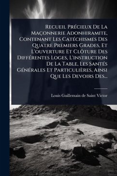 Recueil PrÃ(c)cieux De La Maçonnerie Adonhiramite, Contenant Les CatÃ(c)chismes Des Quatre Premiers Grades, Et L'ouverture Et Clôture Des DiffÃ(c)rentes Loges, L'instruction De La Table, Les SantÃ(c)s GÃ(c)nÃ(c)rales Et Particulières, Ainsi Que Les Devoir Cover Recueil PrÃ(c)cieux De La Maçonnerie Adonhiramite, Contenant Les CatÃ(c)chismes Des Quatre Premiers Grades, Et L'ouverture Et Clôture Des DiffÃ(c)rentes Loges, L'instruction De La Table, Les SantÃ(c)s GÃ(c)nÃ(c)rales Et Particulières, Ainsi Que Les Devoir