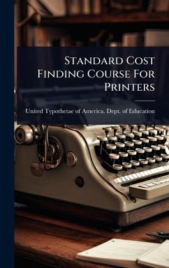 Cover Standard Cost Finding Course For Printers