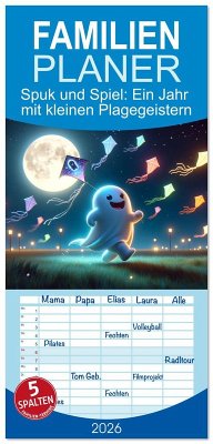 Cover Familienplaner 2026 - Spuk und Spiel: Ein Jahr mit kleinen Plagegeistern mit 5 Spalten (Wandkalender, 21 x 45 cm) CALVENDO