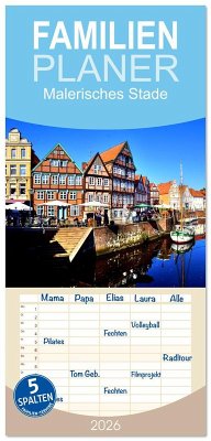 Cover Familienplaner 2026 - Malerisches Stade mit 5 Spalten (Wandkalender, 21 x 45 cm) CALVENDO