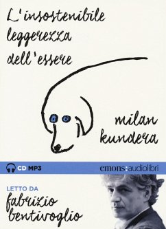 Cover L' insostenibile leggerezza dell'essere letto da Fabrizio Bentivoglio. Audiolibro. CD Audio formato MP3