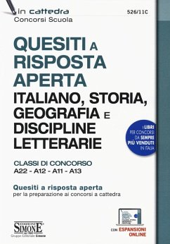 Quesiti a risposta aperta. Italiano, storia, geografia e discipline letterarie. Classi di concorso A22-A12-A11-A13 Quesiti a risposta aperta. Italiano, storia, geografia e discipline letterarie. Classi di concorso A22-A12-A11-A13