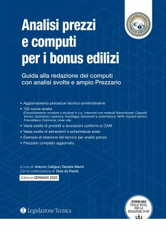 Analisi prezzi e computi per i bonus edilizi. Guida alla redazione dei computi con analisi svolte e ampio prezzario - Caligiuri, Antonio; Marini, Daniele; De Paolis, Dino