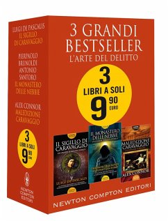 Cover 3 grandi bestseller. L'arte del delitto: Il sigillo di Caravaggio-Il monastero delle nebbie-Maledizione Caravaggio