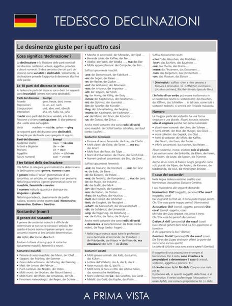Scheda a prima vista: tedesco declinazioni