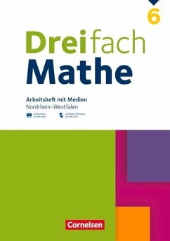 Cover Dreifach Mathe 6. Schuljahr - Nordrhein-Westfalen - Ausgabe 2022 - Arbeitsheft mit Medien und Lösungen