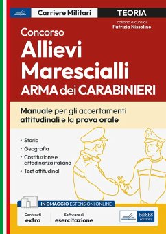 Cover Concorso allievi marescialli dell'Arma dei Carabinieri. Manuale per le prove orali e gli accertamenti attitudinali
