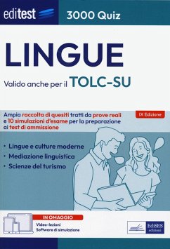 Cover EdiTEST. Lingue. 3000 quiz. Ampia raccolta di quesiti tratti da prove reali e 10 simulazioni d'esame per la preparazione ai test di accesso