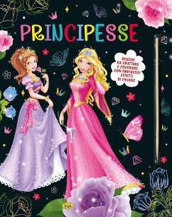 Cover Principesse. Disegni da grattare e colorare