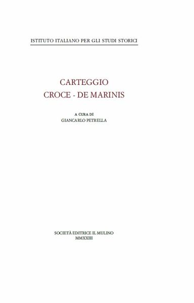 Carteggio Croce-De Marinis