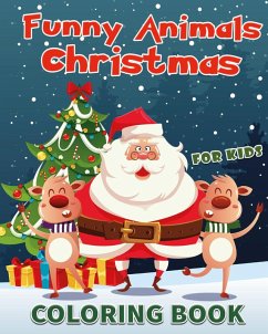 Cover Funny animals Christmas for kids. Coloring book