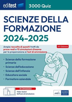Cover EdiTEST. Scienze della formazione. 3000 quiz. Ampia raccolta di quesiti tratti da prove reali e 10 simulazioni d'esame per la preparazione ai test di accesso