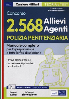 Cover Concorso polizia penitenziaria 2568 allievi agenti. Manuale completo per la preparazione a tutte le fasi di selezione