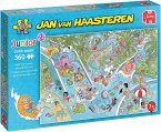Jumbo 1110100533 - Jan van Haasteren Junior 22, Wasserrutschen-Wahnsinn, Comic-Puzzle, 360 Teile