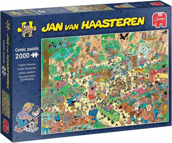 Jumbo 1110100536 - Jan van Haasteren, Traumhaft schöne Schmetterlinge, Comic-Puzzle, 2000 Teile