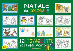 Cover Natale da colorare. Tovagliette. Con 12 segnaposto