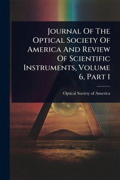 Cover Journal Of The Optical Society Of America And Review Of Scientific Instruments, Volume 6, Part 1
