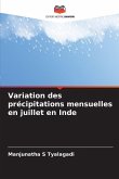Variation des précipitations mensuelles en juillet en Inde