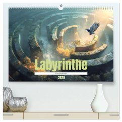 Labyrinthe - Der Fantasie (hochwertiger Premium Wandkalender 2026 DIN A2 quer), Kunstdruck in Hochglanz