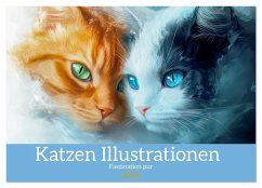Cover Katzen Illustrationen - Faszination pur (Wandkalender 2026 DIN A2 quer), CALVENDO Monatskalender