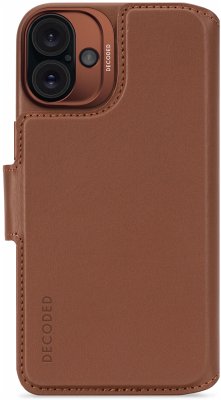 Cover Decoded Leather Detachable Wallet iPhone 16 Plus Tan