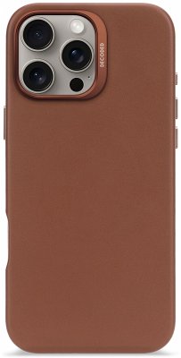 Cover Decoded Leather Backcover iPhone 16 Pro Max Tan
