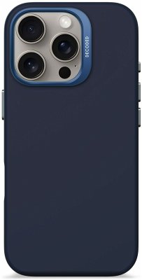 Cover Decoded AntiMicrobial Silicone Backcover iPhone 16 Pro Navy