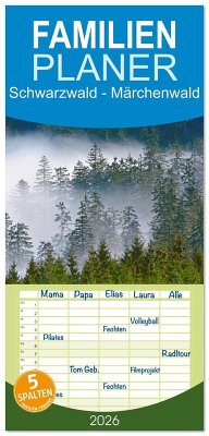 Familienplaner 2026 - Schwarzwald - Märchenwald mit 5 Spalten (Wandkalender, 21 x 45 cm) CALVENDO