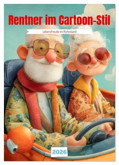 Rentner im Cartoon-Stil - Lebensfreude im Ruhestand (Tischkalender 2026 DIN A5 hoch), CALVENDO Monatskalender