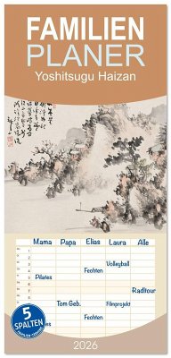 Familienplaner 2026 - Yoshitsugu Haizan mit 5 Spalten (Wandkalender, 21 x 45 cm) CALVENDO