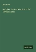 Cover Aufgaben für den Unterricht in der Harmonielehre