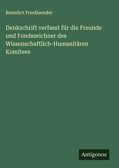 Cover Denkschrift verfasst für die Freunde und Fondszeichner des Wissenschaftlich-Humanitären Komitees