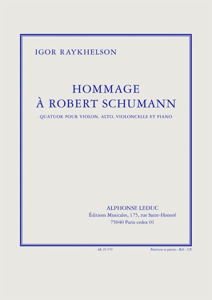 Hommage ŕ Robert Schumann für Violine, Viola, Violoncello und Klavier Stimmen