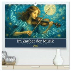 Cover Im Zauber der Musik - Romantische Kunstwerke zwischen Klang und Farbe (hochwertiger Premium Wandkalender 2026 DIN A2 quer), Kunstdruck in Hochglanz