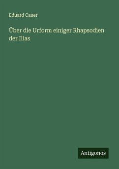 Cover Über die Urform einiger Rhapsodien der Ilias