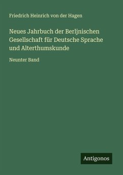 Cover Neues Jahrbuch der Berljnischen Gesellschaft für Deutsche Sprache und Alterthumskunde