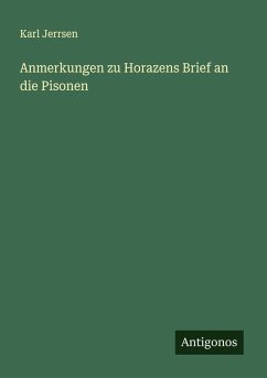 Cover Anmerkungen zu Horazens Brief an die Pisonen