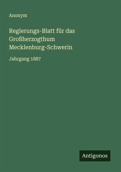 Cover Regierungs-Blatt für das Großherzogthum Mecklenburg-Schwerin