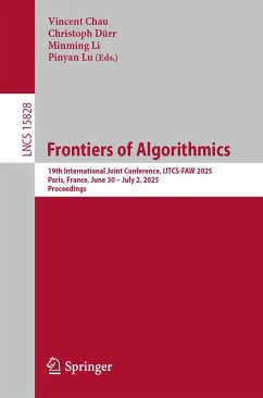 Frontiers of Algorithmics (eBook, PDF)