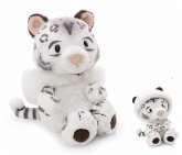 NICI 62411 - Wild Winter, Schneeleopard Eleni Snowbell, mit Hoodie, Schlenker, Plüsch, 20 cm, GREEN