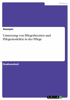 Cover Umsetzung von Pflegetheorien und Pflegemodellen in der Pflege (eBook, PDF)