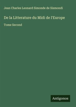 Cover De la Litterature du Midi de l'Europe