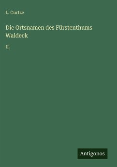 Cover Die Ortsnamen des Fürstenthums Waldeck