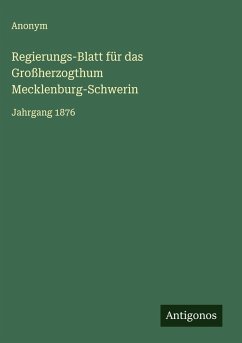 Cover Regierungs-Blatt für das Großherzogthum Mecklenburg-Schwerin