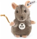 Steiff 056222 - Piff Maus, aufwartend, grau, Webpelz, 10 cm